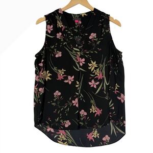 Vince Camuto Womens Size Small Floral Sleeveless Blouse High Low Flowy Boho